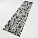 Black & beige turkish runner rug 72x284cm