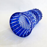 Cobalt blue cut vase