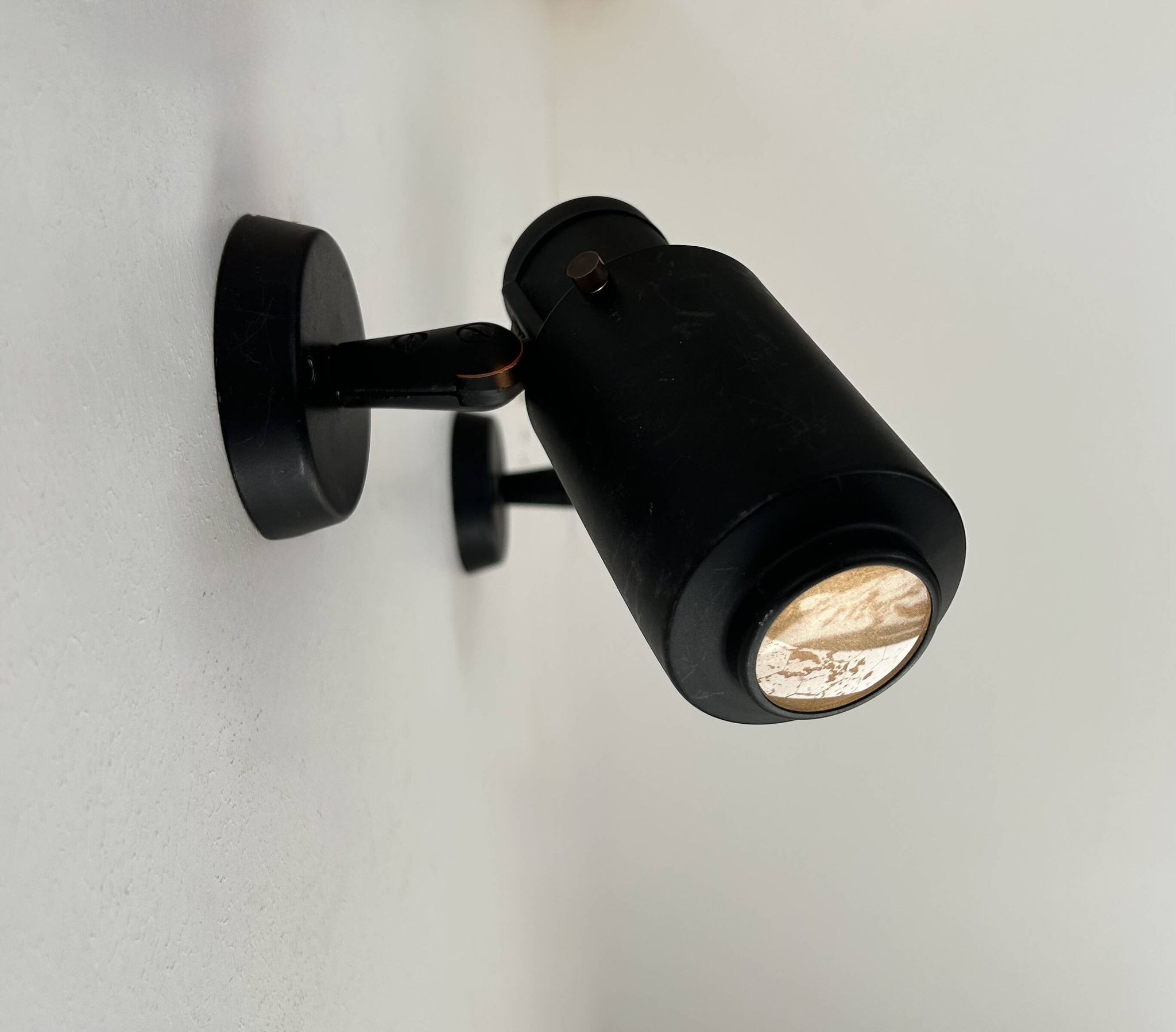 Pair of vintage Zodiac wall lights by Jacques Biny, matte black, France 1960s