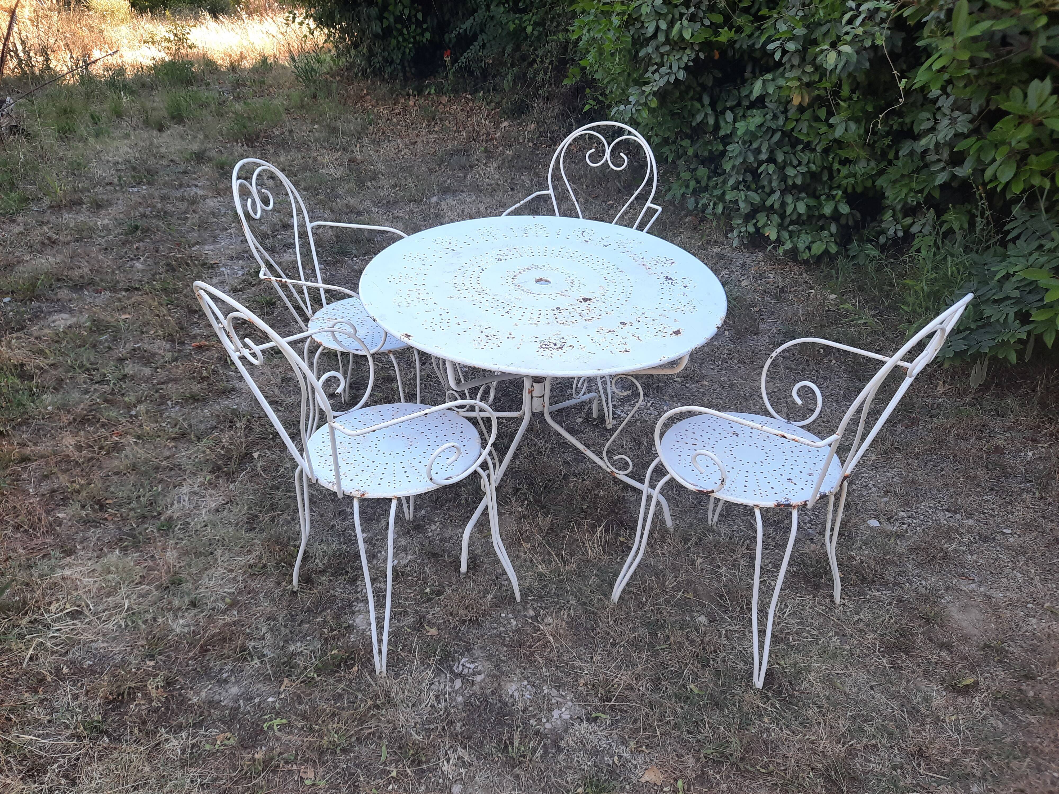 Antique wrought iron garden furniture