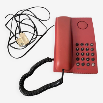 Vintage red corded telephone France Telecom, Model Amarys 100