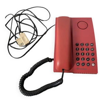 Téléphone filaire vintage rouge France Telecom, Modèle Amarys 100