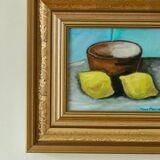 Original European still life oil on panel painting by Hans Haussdal