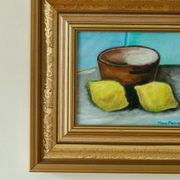 Nature morte européenne originale à l'huile sur panneau de Hans Haussdal