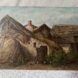 Oil on old cardboard panel