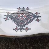 Oval dishes in Mila earthenware (Algeria) Berber motifs, vintage 60s-70s