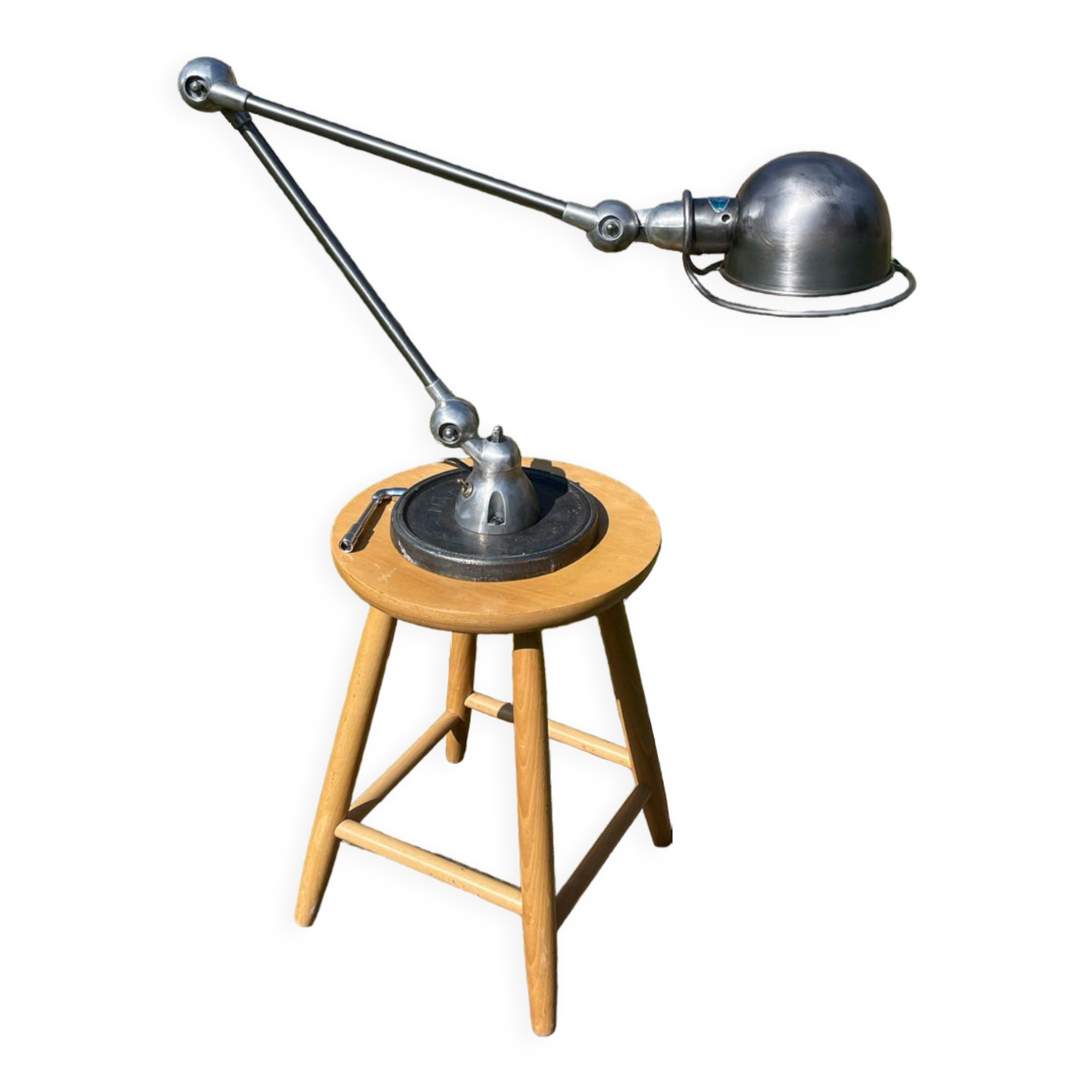 Vintage Jielde lamp on base.