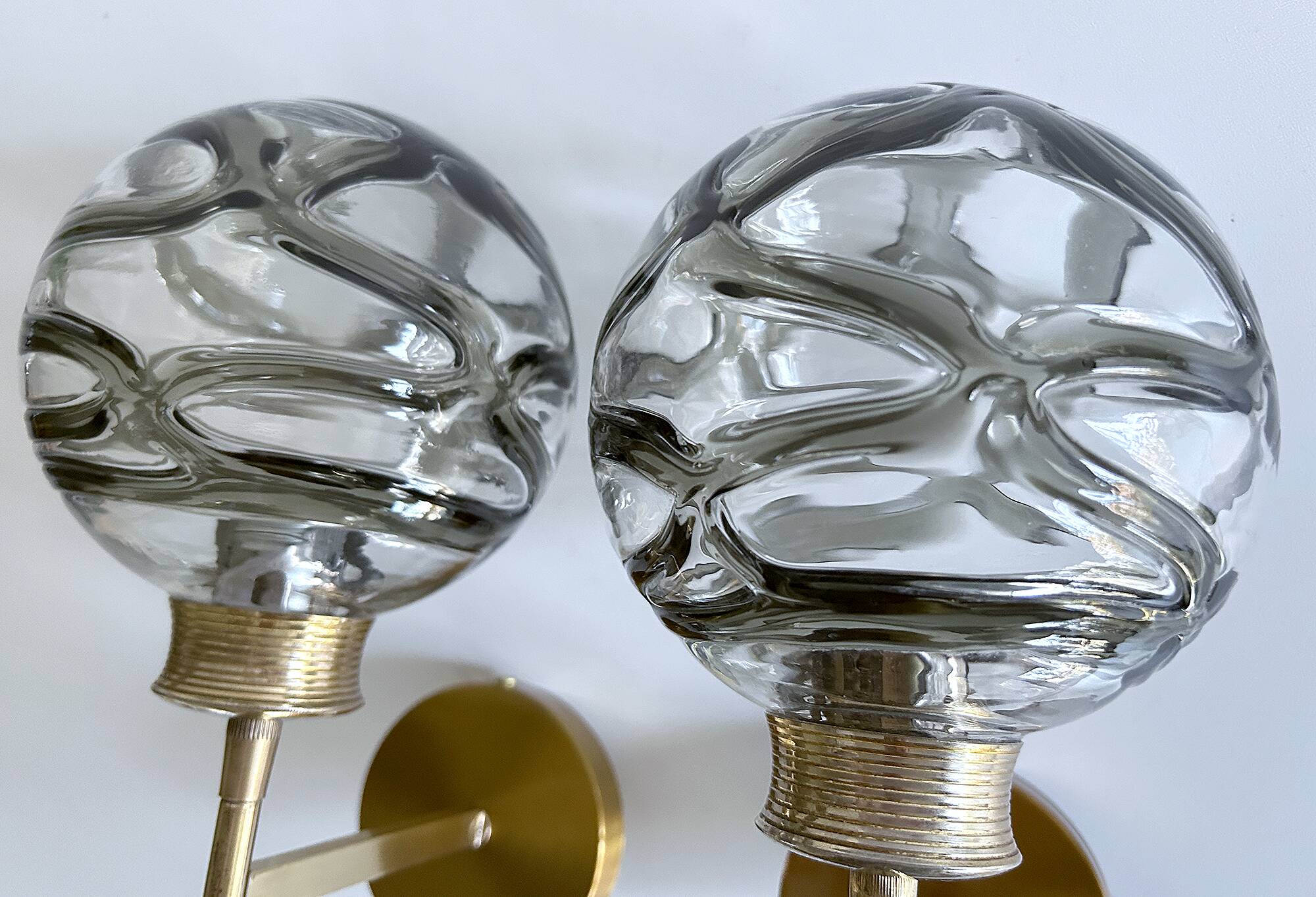 Pair Vintage Murano Glass Wall Lights