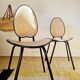 Paire de chaises années 50 piétement métal