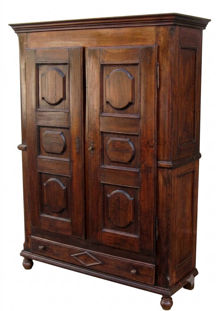 Antique panelled wardrobe from the 19th century.