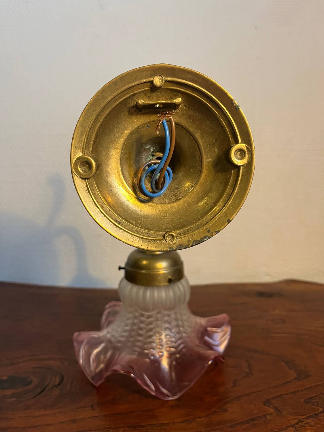 Brass and glass flower wall light