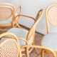 Ensemble de 4 chaises Thonet 215P en hêtre avec cannage d’origine et velour