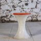 White and dark orange Tam Tam stool by Henry Massonnet for Stamp, 1970.
