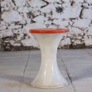 White and dark orange Tam Tam stool by Henry Massonnet for Stamp, 1970.