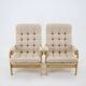1970s Pair of Beech High Back Armchairs, Czechoslovakia