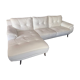 Canapé d'angle en cuir blanc