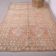 Peach Vintage Moroccan Rug 164 x 266 cm, Berber Wool Rug, Handmade Boho Rug