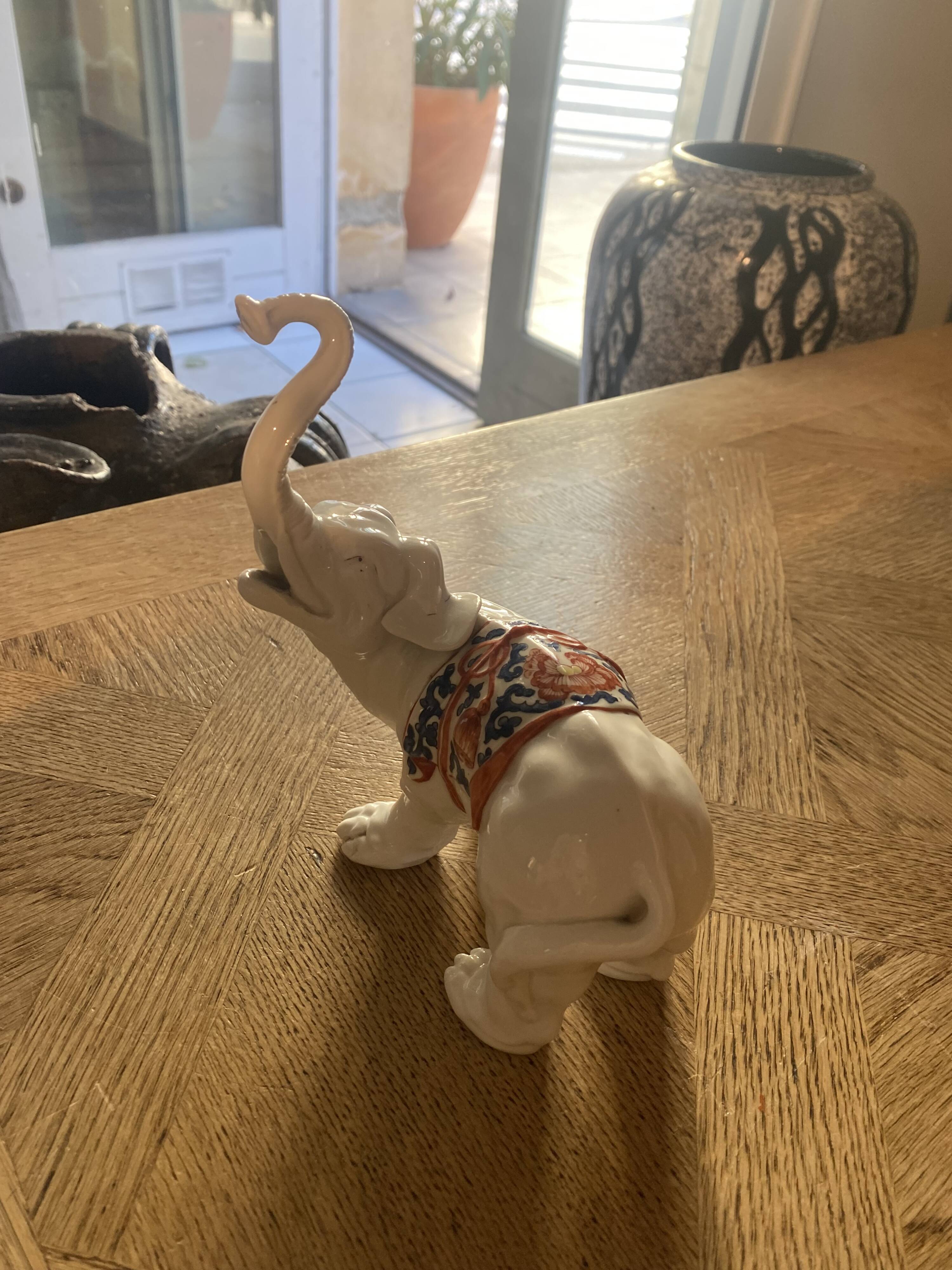 Enameled porcelain elephant