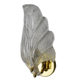 Frosted leaf wall lamp, murano glass, italy, 1970