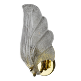 Frosted leaf wall lamp, murano glass, italy, 1970