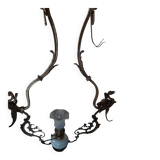 Bronze and Opaline Suspension Lyre - Napoléon III Style