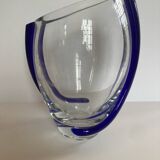 Vase verre tourvillon cobalt krosno