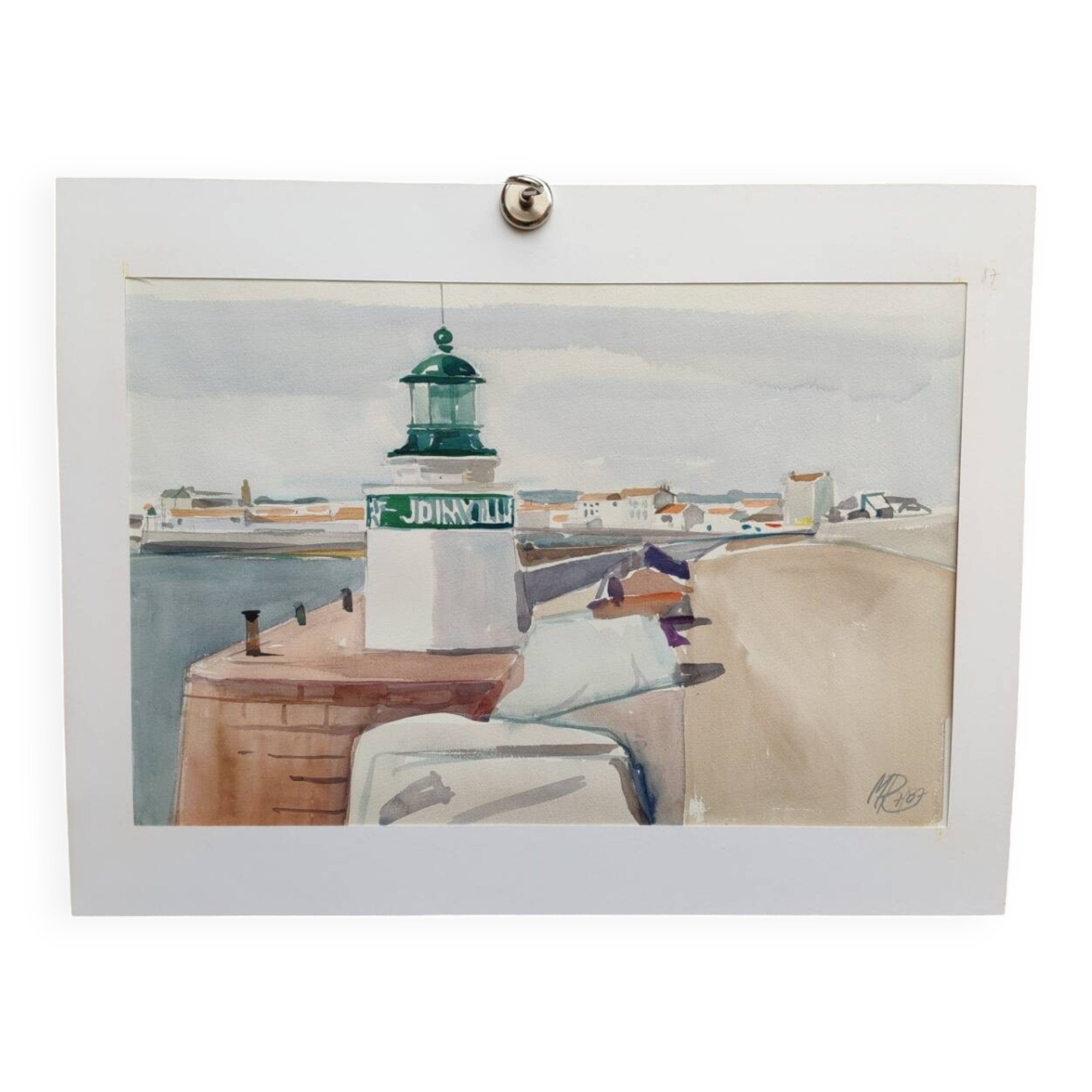 Watercolor by Michel Roubille, the island of Yeu 1987.