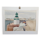 Watercolor by Michel Roubille, Yeu Island 1987.