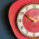 Vintage formica clock silent trapezoid wall clock "SMI red"