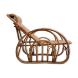 Fauteuil en rotin inclinable italien des années 1950