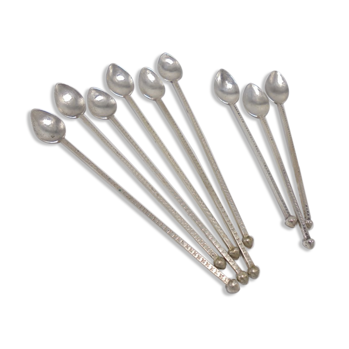 Set of 9 spoons with long handle