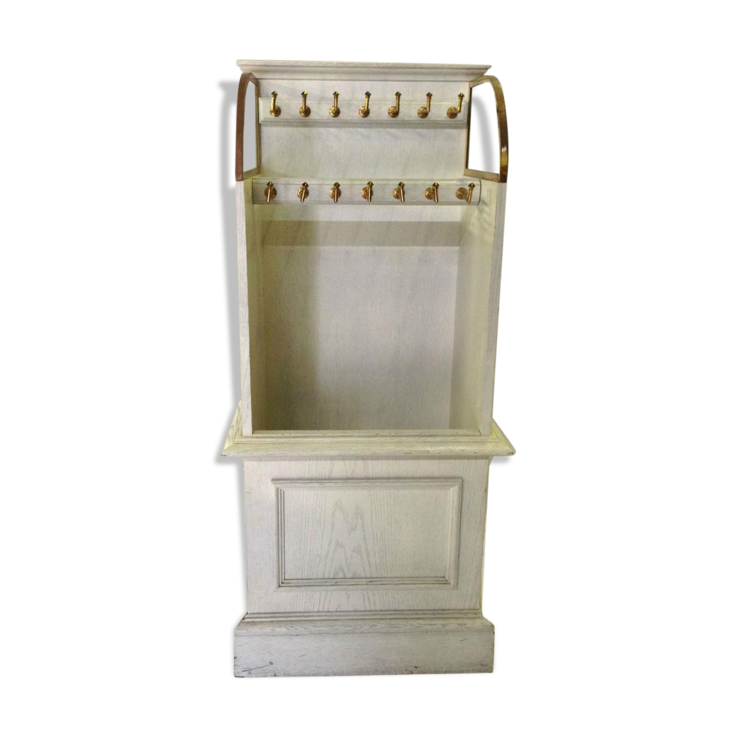 Vintage store display wood and brass