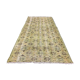 Distressed Turkish Runner 190x82 cm wool Vintage rug, Overdyed Yellow, Black
