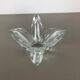 Large French Floral Crystal Glass Shell Bowl by Art Vannes, France, 1970s