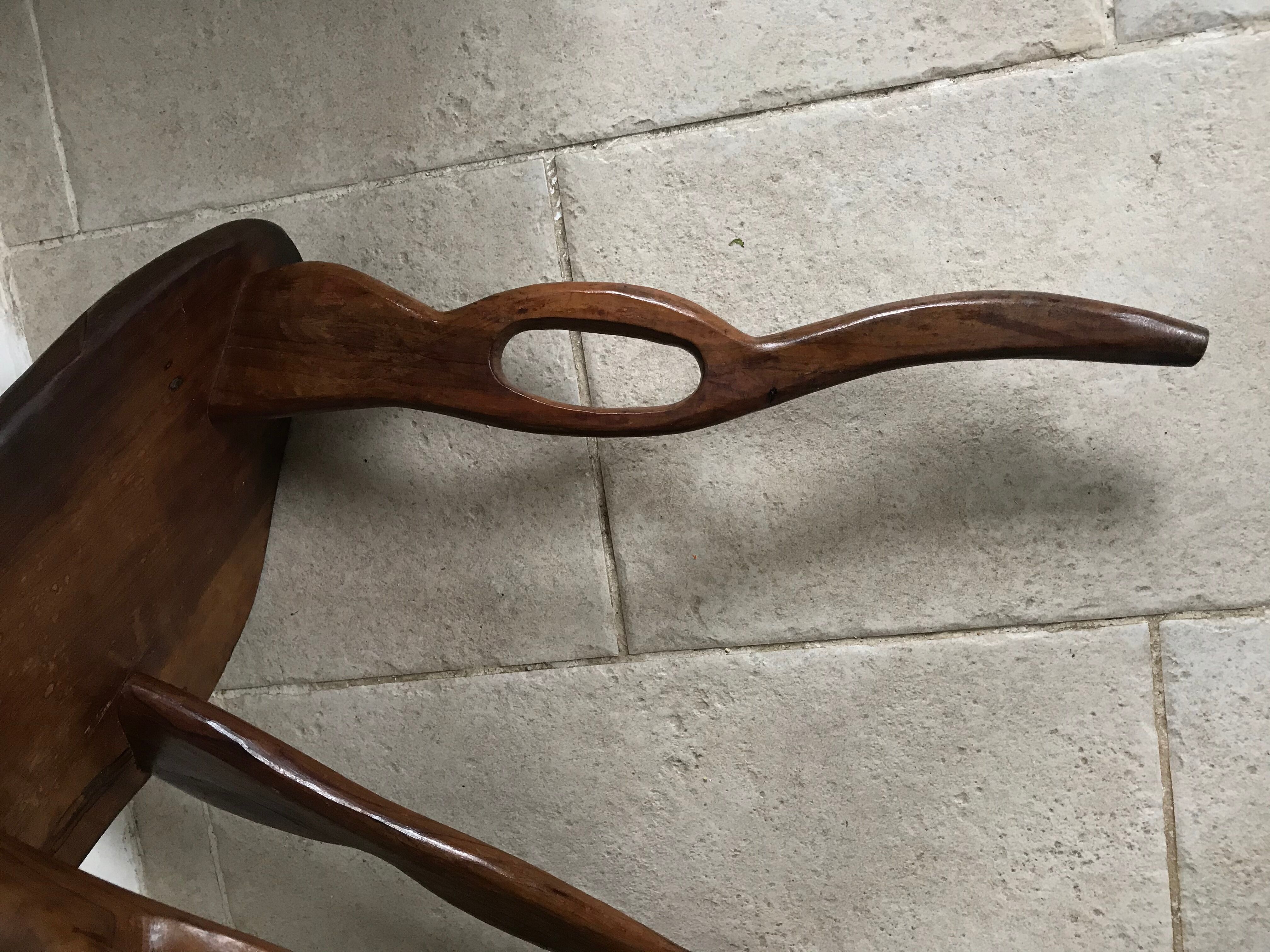 Olivewood tripod stool