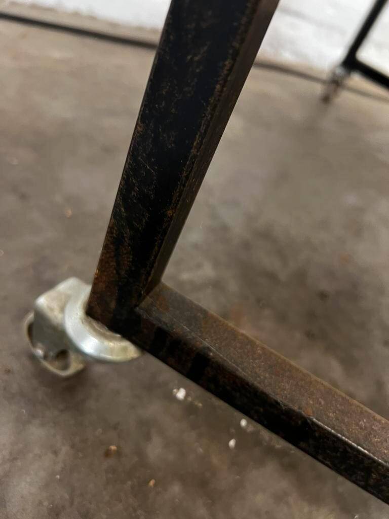 Vintage side table / plant table / audio stand on casters