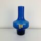 Blue glass vase in Scandinavian style from the 1960s, mouth-blown.