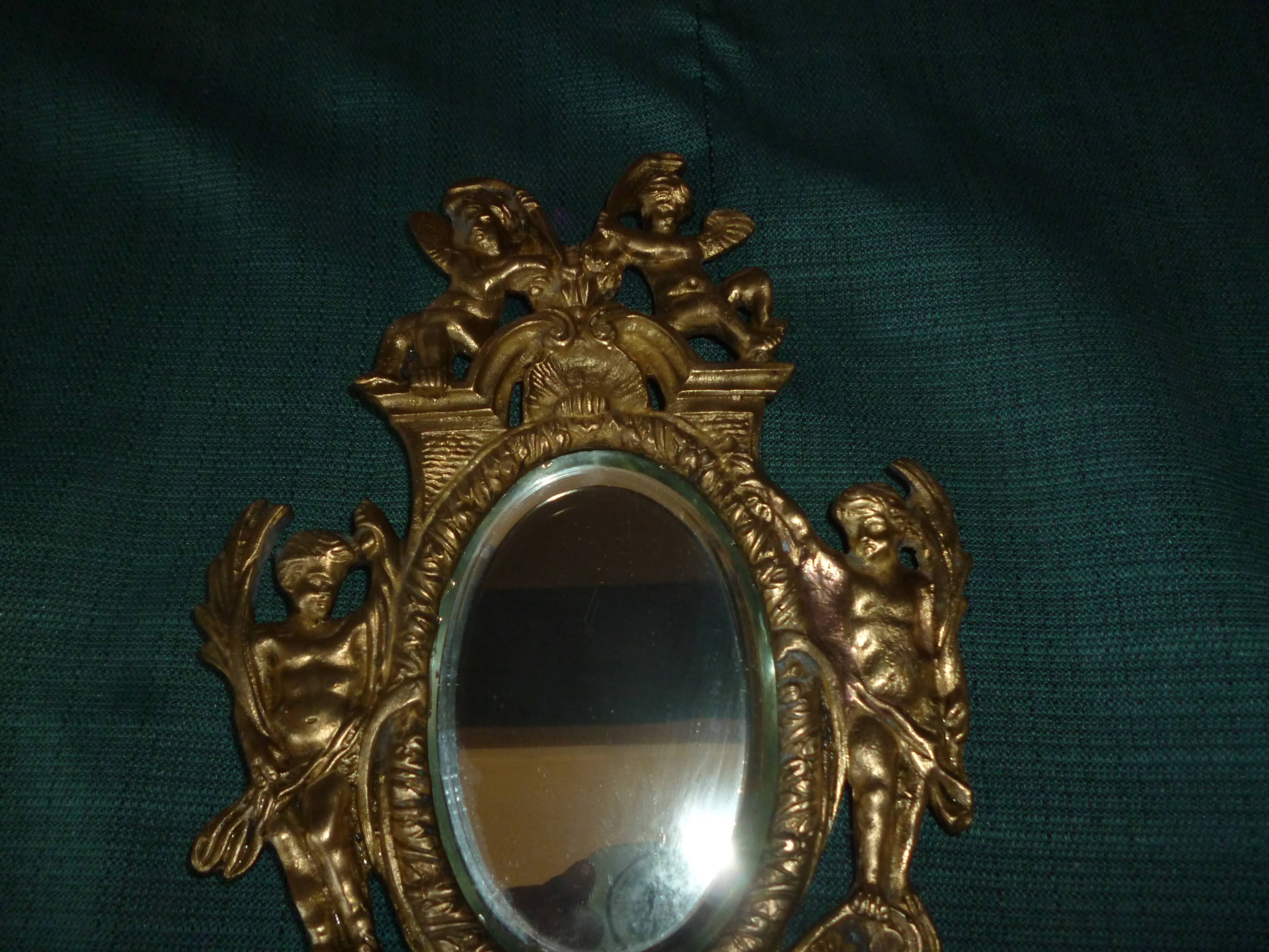 Paire d'appliques bronze avec miroir biseauté XIXème