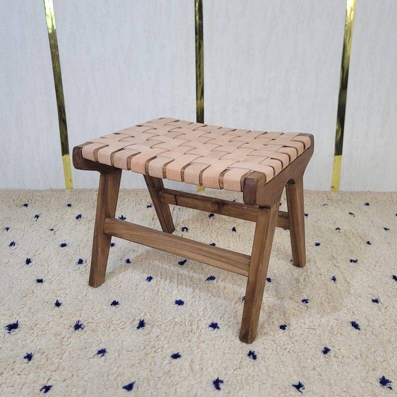 Moroccan wooden stool handmade,