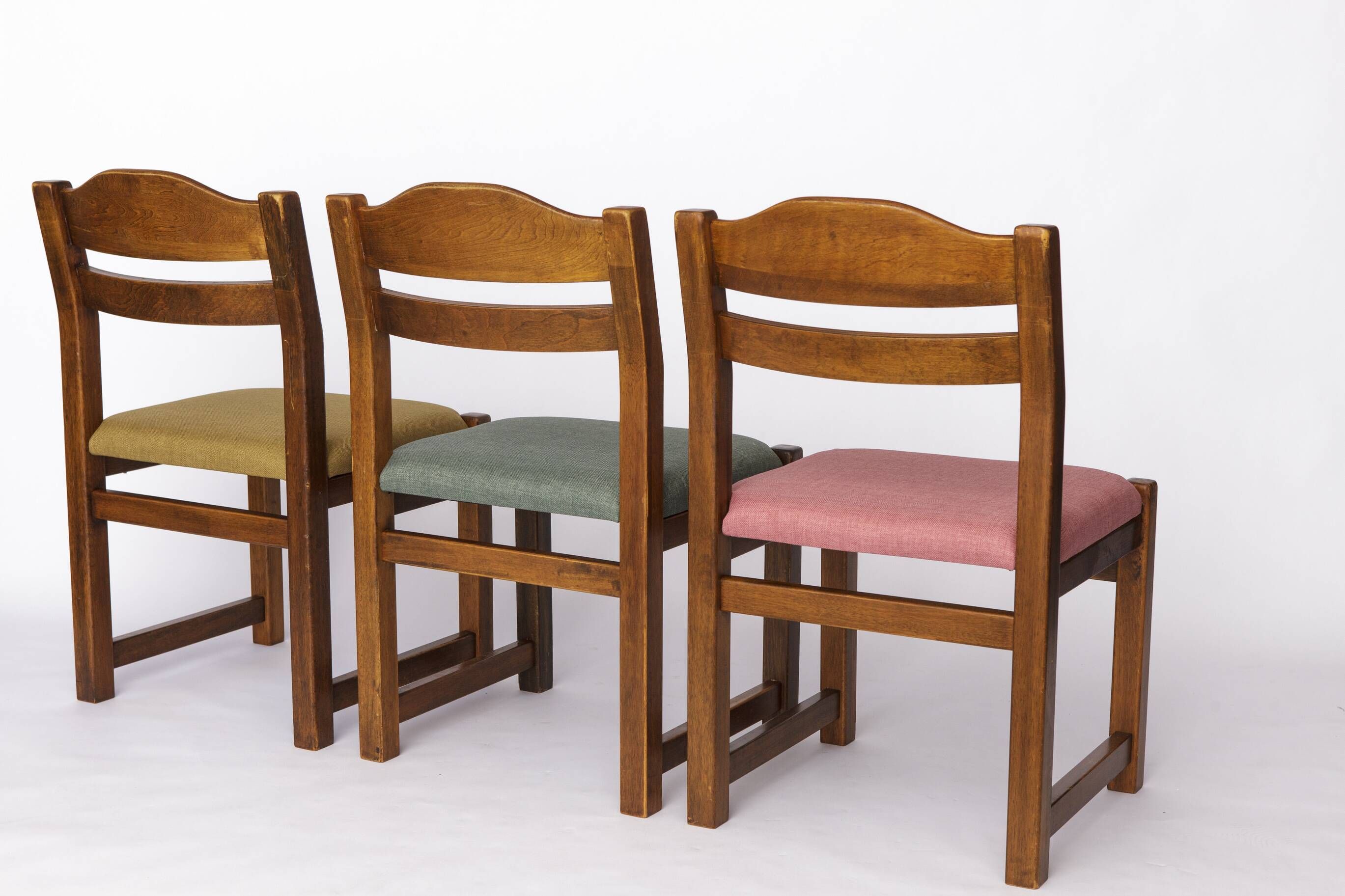 Set of 5 Vintage Dining Chairs, 1960s–1970s | Colorful Upholstered Vintage