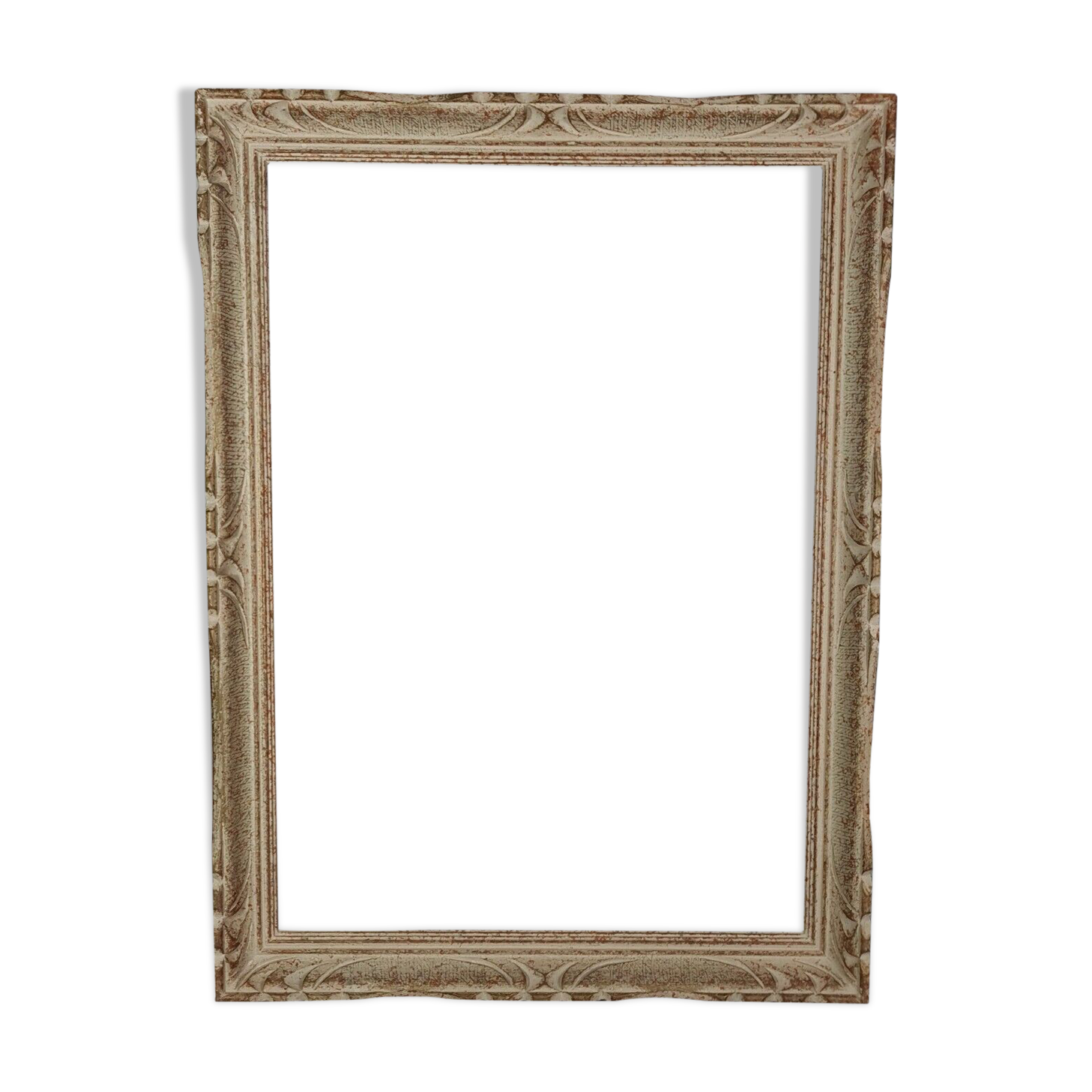 Old frame 68x48 foliage 58x41 cm carved wood ceruse style Montparnasse SB