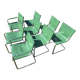 Set of 6 Chairs and 2 Matteo Grassi Armchairs in leather - rare "Basque" green