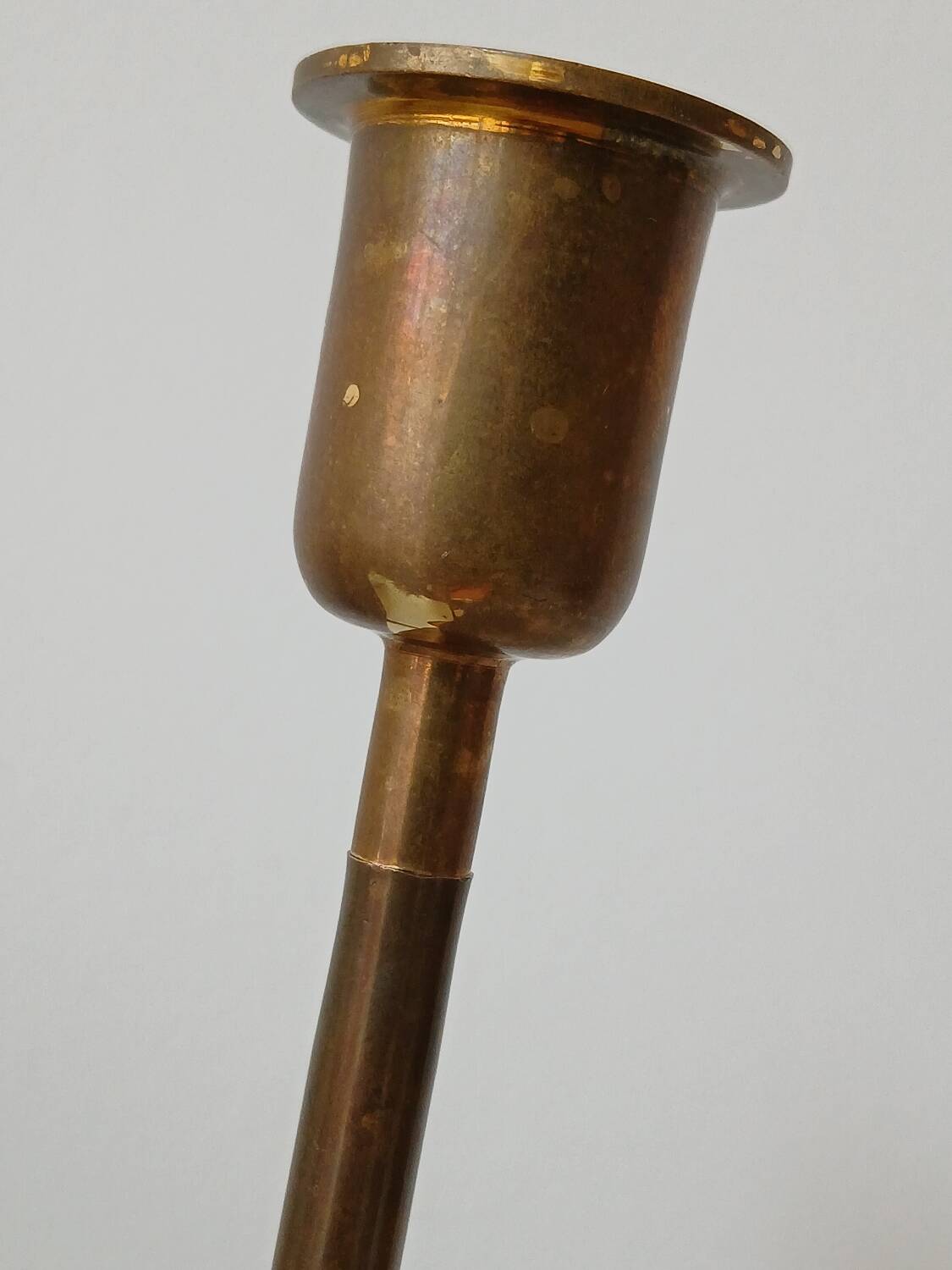 Brass candle holder, straight shape