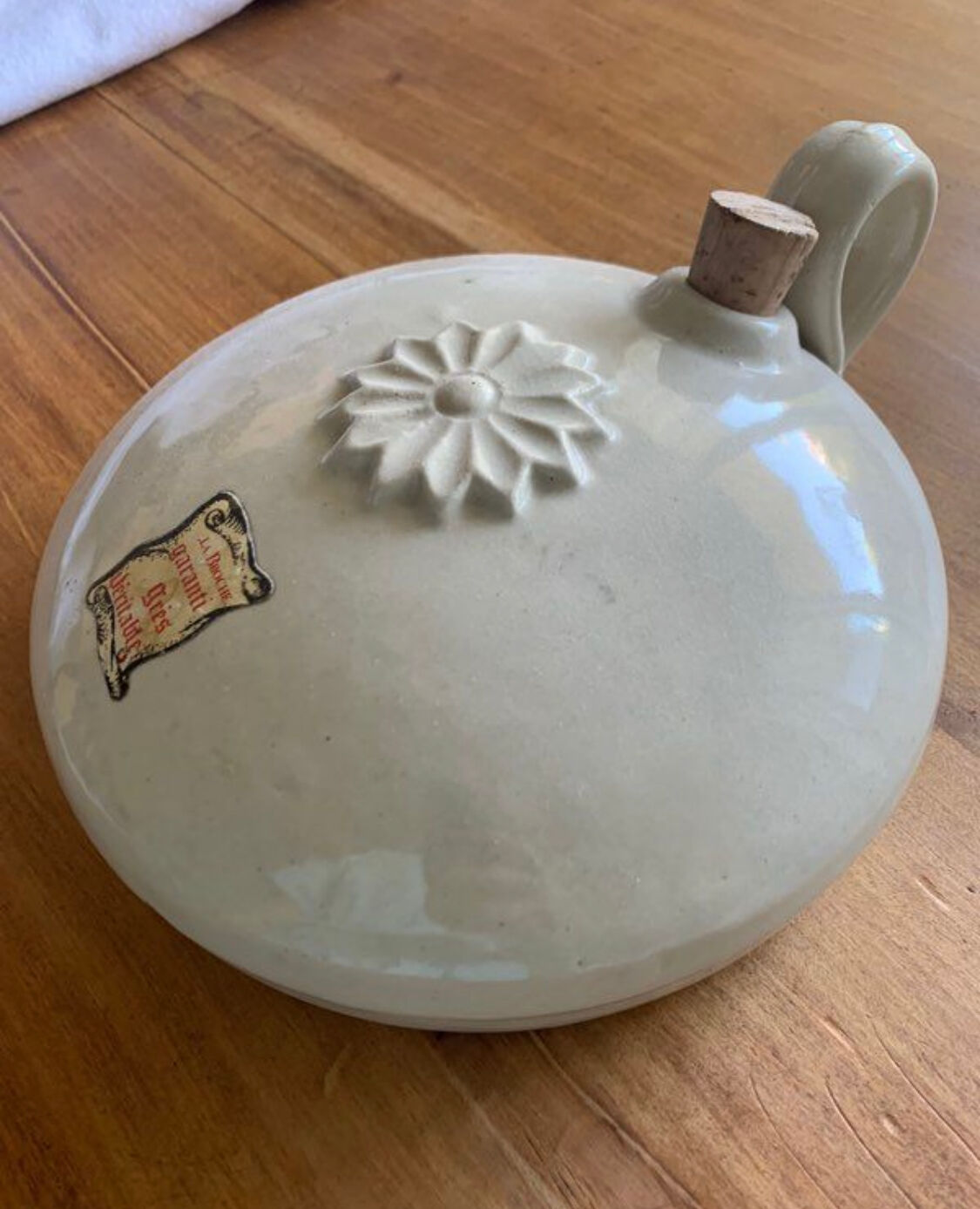 Beige sandstone hot water bottle