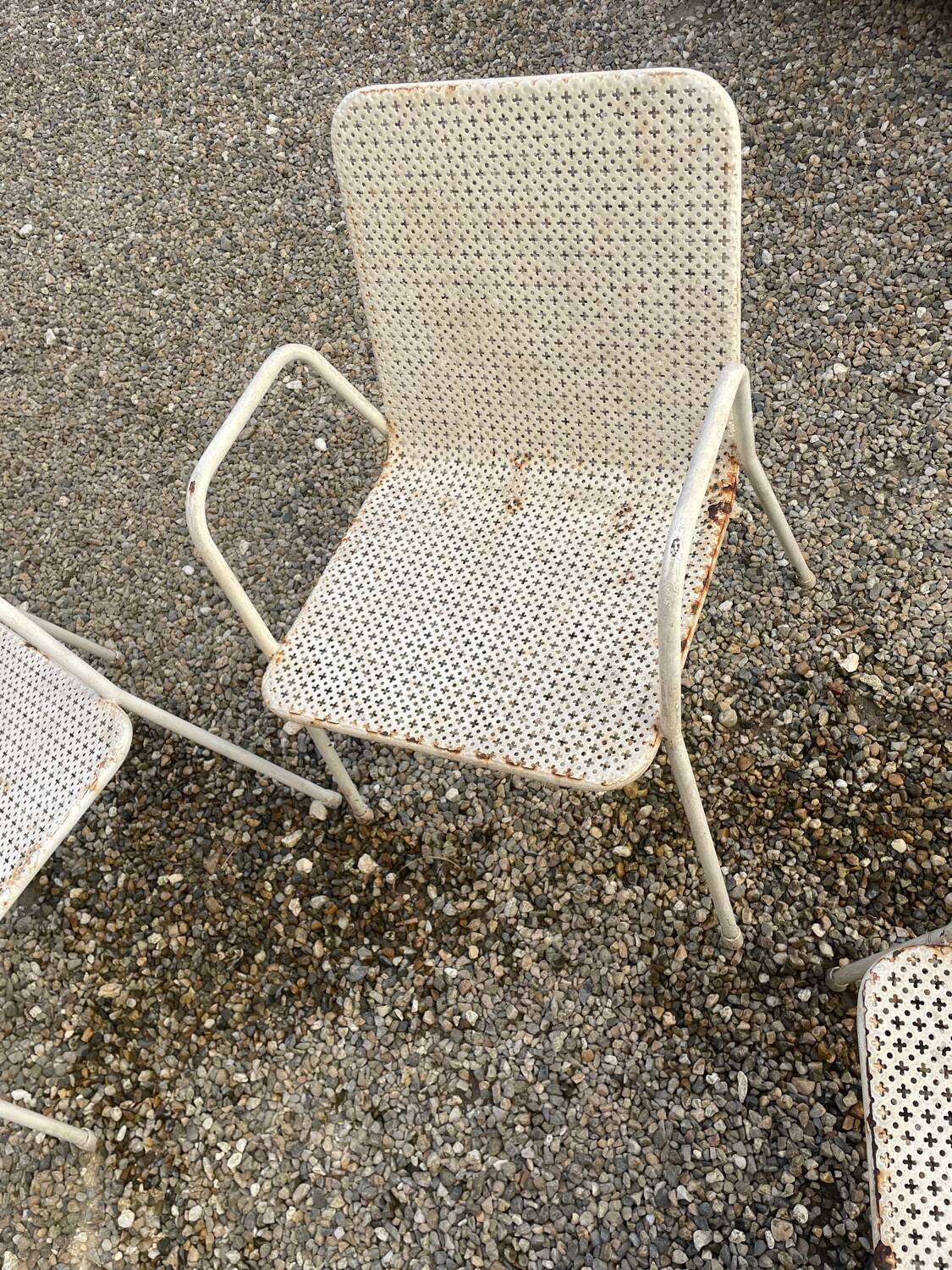 4 fauteuils de jardin style Matégot