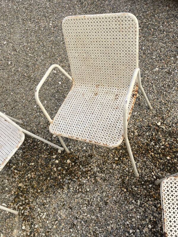 4 fauteuils de jardin style Matégot