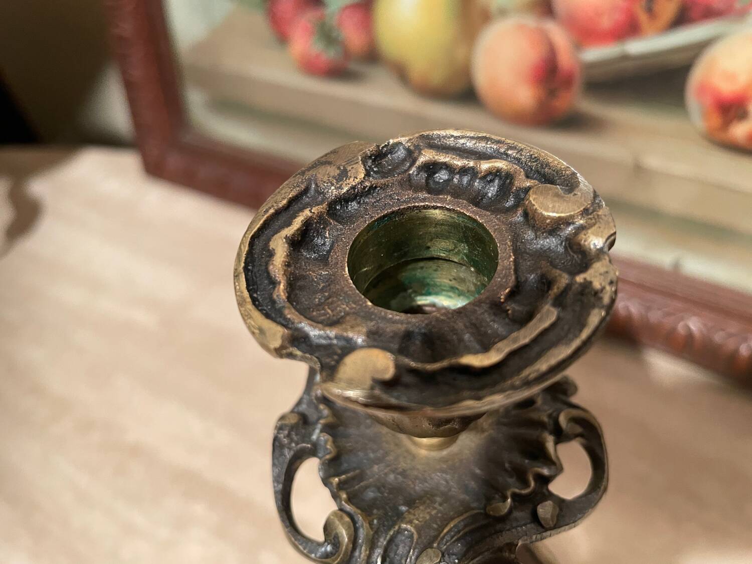 Bougeoir en bronze art déco