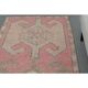 1970s Vintage Turkish Handmade Wool & Cotton Pink Runner Rug 100x339