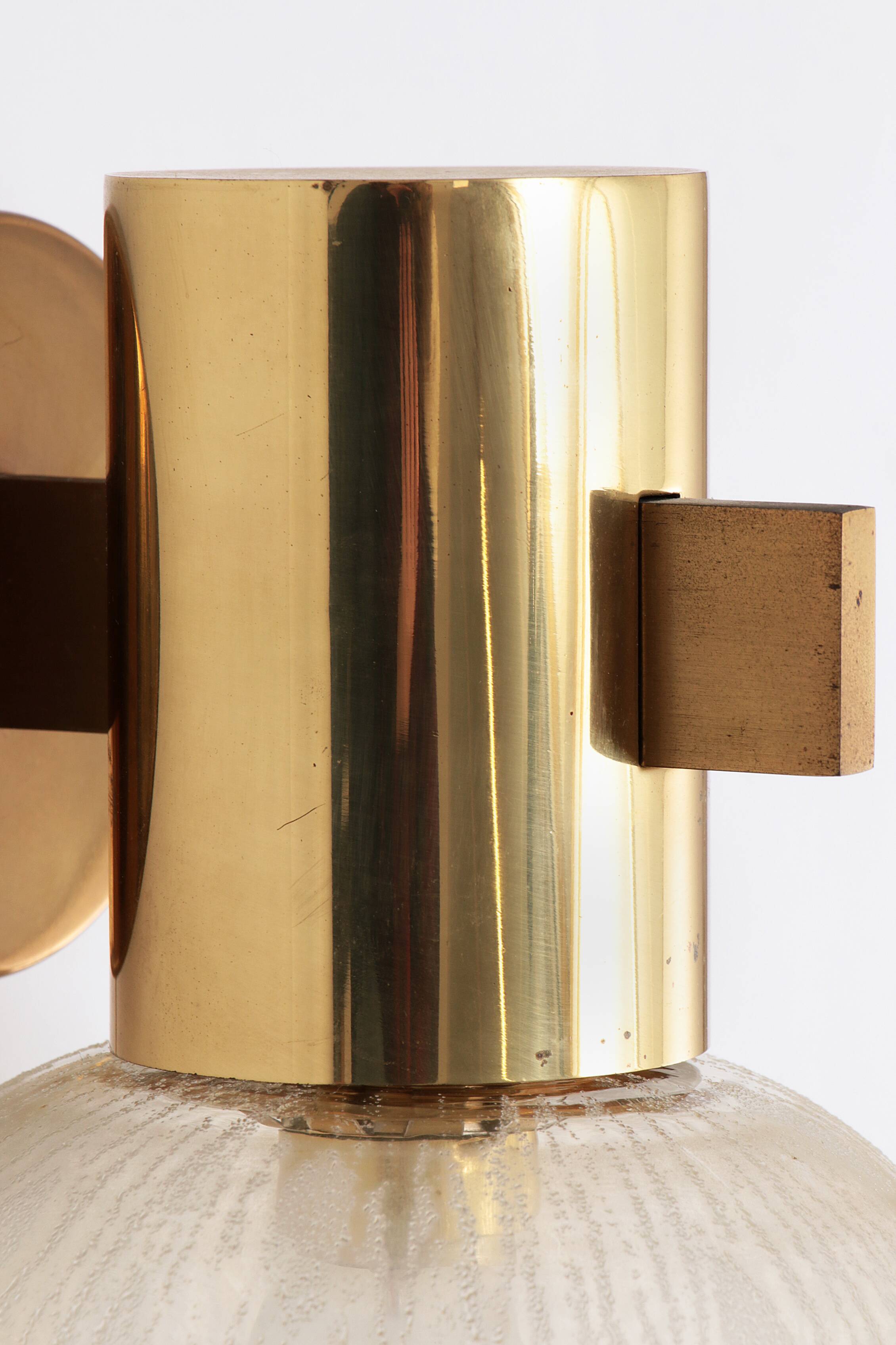 Hans-Agne Jakobsen brass wall lamp with glass Sweden 1960