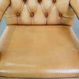 Cowhide Leather Chesterfield Dining / Side Chair in English Style